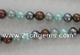 CSB1013 15.5 inches 6mm round mixed color shell pearl beads