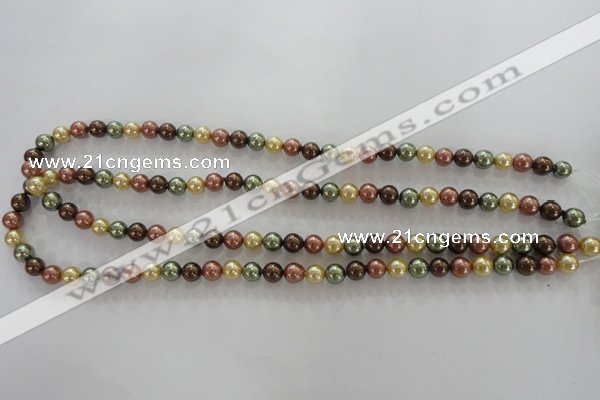 CSB1016 15.5 inches 6mm round mixed color shell pearl beads