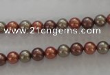 CSB1018 15.5 inches 6mm round mixed color shell pearl beads