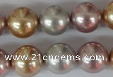 CSB103 15.5 inches 16mm round mixed color shell pearl beads