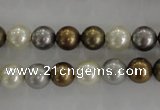 CSB1032 15.5 inches 8mm round mixed color shell pearl beads