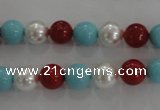 CSB1033 15.5 inches 8mm round mixed color shell pearl beads