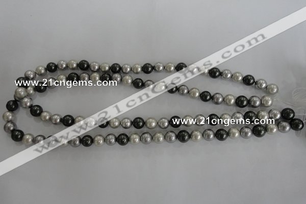 CSB1038 15.5 inches 8mm round mixed color shell pearl beads