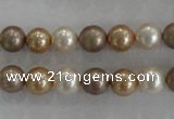 CSB1040 15.5 inches 8mm round mixed color shell pearl beads