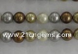 CSB1041 15.5 inches 8mm round mixed color shell pearl beads