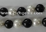 CSB1050 15.5 inches 10mm round mixed color shell pearl beads