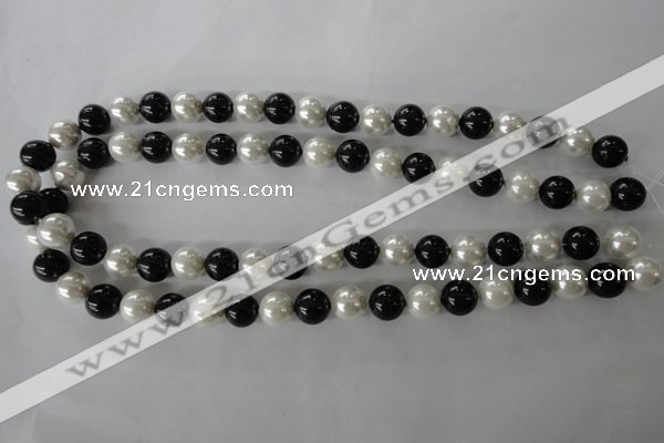 CSB1050 15.5 inches 10mm round mixed color shell pearl beads