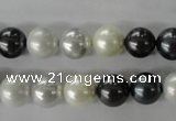 CSB1051 15.5 inches 10mm round mixed color shell pearl beads