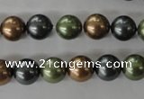 CSB1057 15.5 inches 10mm round mixed color shell pearl beads