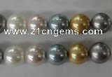 CSB1058 15.5 inches 10mm round mixed color shell pearl beads