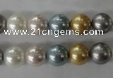 CSB1058 15.5 inches 10mm round mixed color shell pearl beads