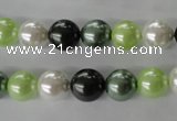 CSB1060 15.5 inches 10mm round mixed color shell pearl beads