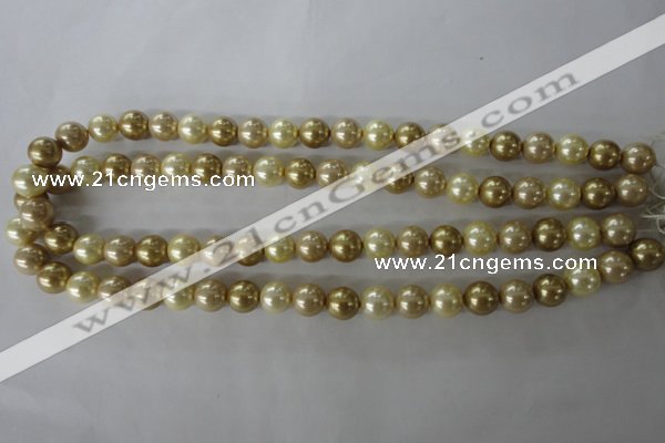 CSB1069 15.5 inches 10mm round mixed color shell pearl beads