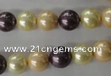 CSB1072 15.5 inches 10mm round mixed color shell pearl beads