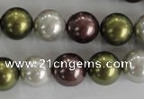 CSB1081 15.5 inches 12mm round mixed color shell pearl beads