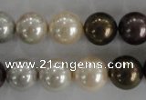 CSB1083 15.5 inches 12mm round mixed color shell pearl beads