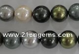 CSB1086 15.5 inches 12mm round mixed color shell pearl beads