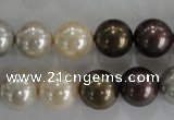 CSB1088 15.5 inches 12mm round mixed color shell pearl beads