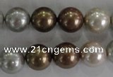 CSB1091 15.5 inches 12mm round mixed color shell pearl beads