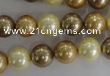 CSB1100 15.5 inches 12mm round mixed color shell pearl beads