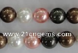 CSB1111 15.5 inches 12mm round mixed color shell pearl beads