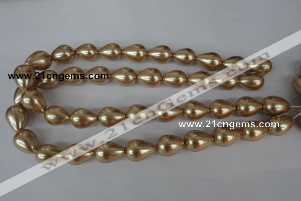 CSB114 15.5 inches 15*19mm teardrop shell pearl beads wholesale