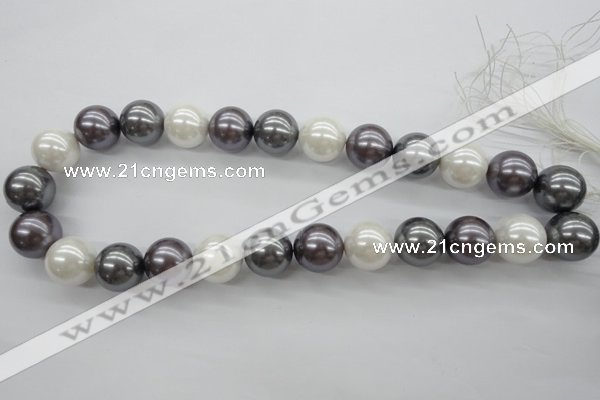 CSB1150 15.5 inches 16mm round mixed color shell pearl beads