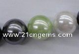 CSB1152 15.5 inches 16mm round mixed color shell pearl beads