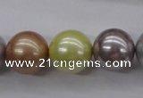 CSB1155 15.5 inches 16mm round mixed color shell pearl beads