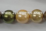 CSB1156 15.5 inches 16mm round mixed color shell pearl beads