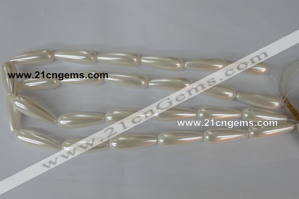 CSB116 15.5 inches 10*30mm teardrop shell pearl beads wholesale