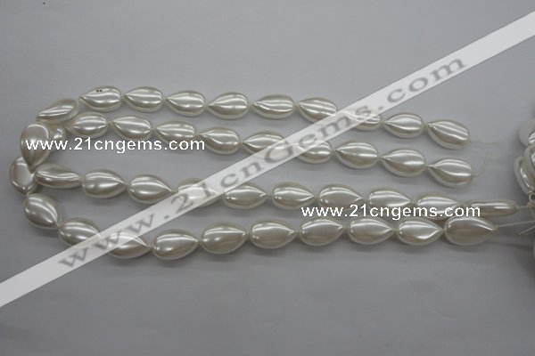 CSB1160 15.5 inches 12*18mm flat teardrop shell pearl beads