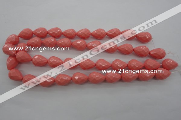 CSB1167 15.5 inches 15*20mm faceted teardrop shell pearl beads