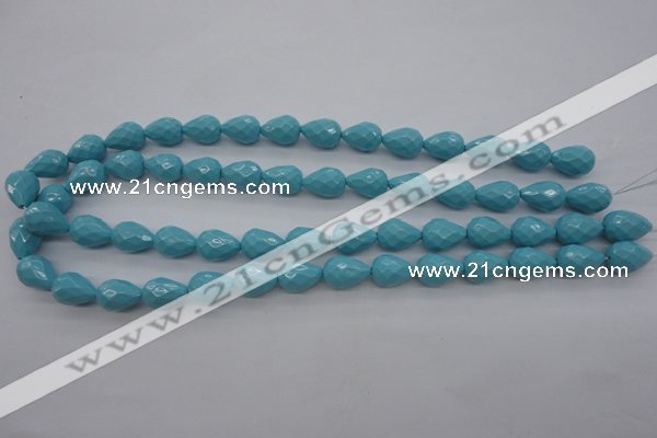 CSB1170 15.5 inches 10*14mm faceted teardrop shell pearl beads