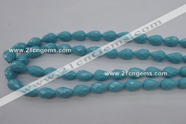 CSB1171 15.5 inches 12*18mm faceted teardrop shell pearl beads