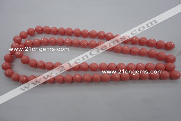 CSB1178 15.5 inches 10mm faceted round shell pearl beads