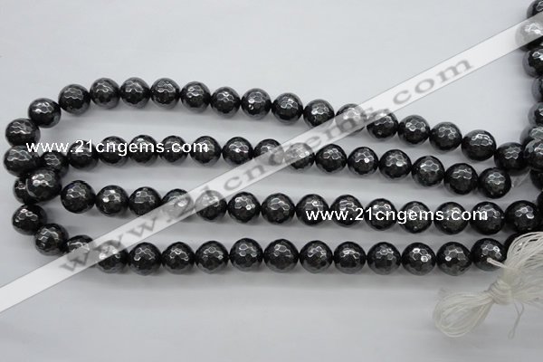 CSB1185 15.5 inches 10mm faceted round shell pearl beads