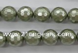 CSB1188 15.5 inches 12mm faceted round shell pearl beads