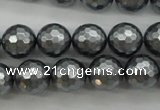 CSB1202 15.5 inches 12mm faceted round shell pearl beads