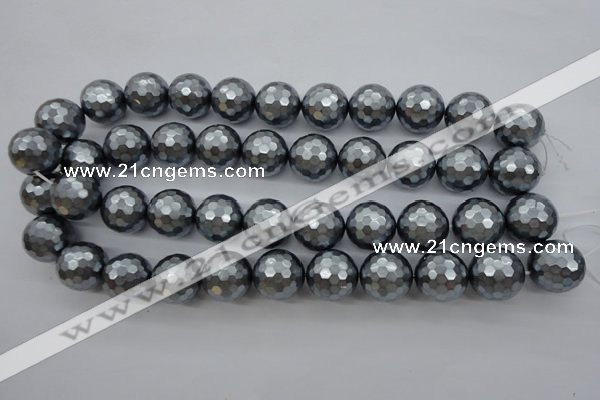 CSB1205 15.5 inches 18mm faceted round shell pearl beads