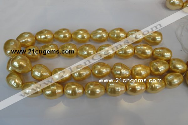 CSB130 15.5 inches 18*22mm nuggets shell pearl beads wholesale