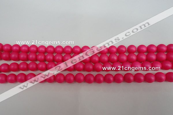 CSB1300 15.5 inches 4mm matte round shell pearl beads wholesale