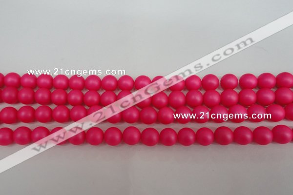 CSB1301 15.5 inches 6mm matte round shell pearl beads wholesale