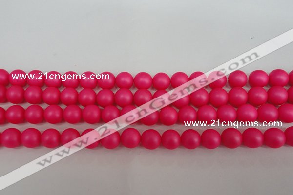 CSB1302 15.5 inches 8mm matte round shell pearl beads wholesale