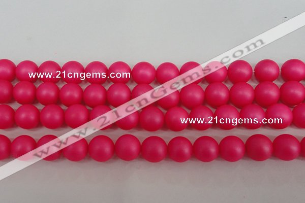 CSB1304 15.5 inches 12mm matte round shell pearl beads wholesale