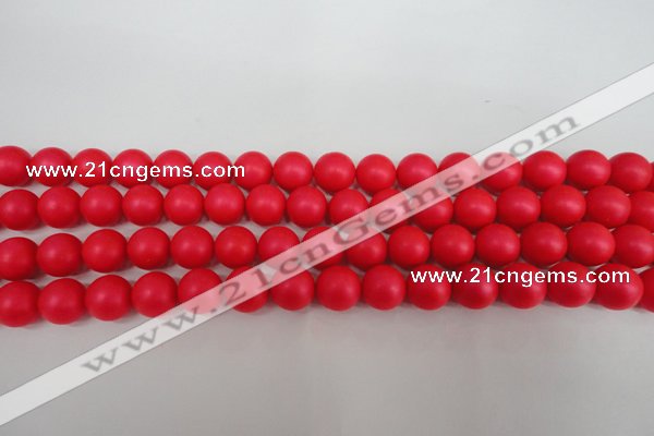 CSB1305 15.5 inches 4mm matte round shell pearl beads wholesale