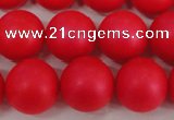 CSB1307 15.5 inches 8mm matte round shell pearl beads wholesale