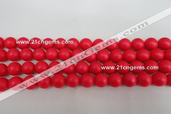 CSB1307 15.5 inches 8mm matte round shell pearl beads wholesale