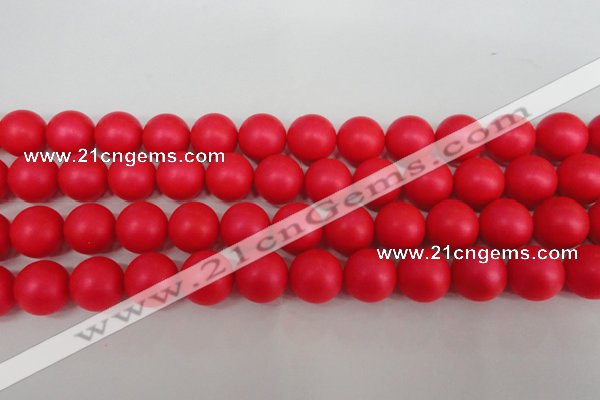 CSB1308 15.5 inches 10mm matte round shell pearl beads wholesale