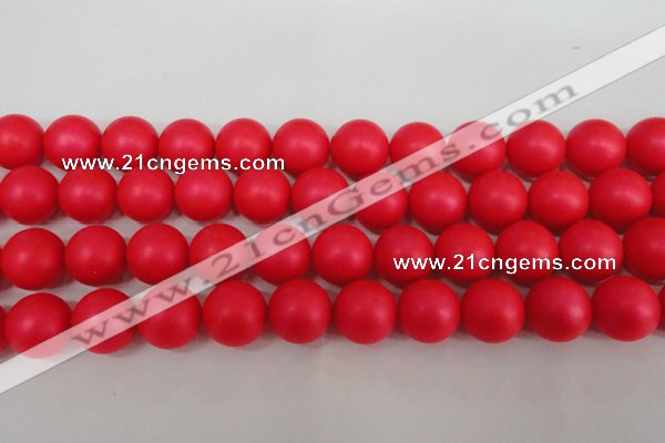 CSB1309 15.5 inches 12mm matte round shell pearl beads wholesale